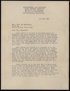 Letter from Ralph C. Wilson to Langland family