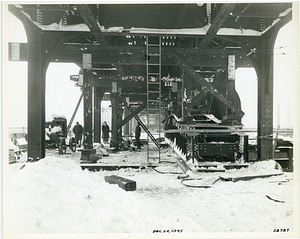 Bracing the elevated after a ship hit the High Bridge