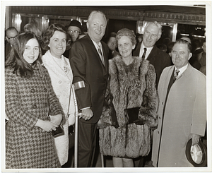 John F. Collins with Mary Collins and unidentified men and women