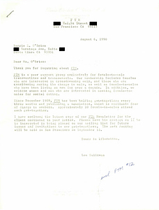 Correspondence Between Lou Sullivan and Barrie O'Brien (July-August 1990)