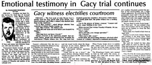 Emotional Testimony in Gacy Trial Continues