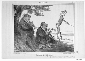 Le retour de l'age d'or. (Tableau commandé par. MM. Cobden & Bright).