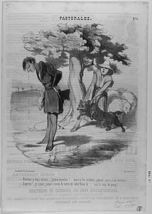 - Reviens y donc encore.... grand enjeoleu!... mors-y les mollets, pataud, mors y les mollets!.... - Sapristi!.. je n'avais jamais connu de vertu de cette force là.... sur le coup du poing!.....