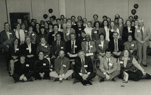December 1995 group gathered to celebrate 10 year anniversary of DisRes Cert and opening year of DisRes (Conflict Resolution) MA