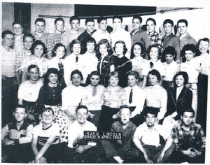 8th grade class photo, Lincoln School 1954