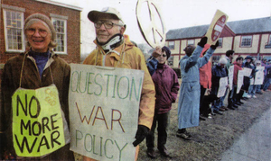 Falmouth anti-war vigil organizers Joyce and Charles Johnson