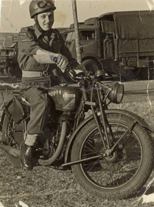 My grandfather on his bike at base in Hannover, Germany