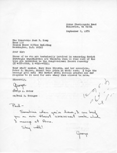 Letter to Jack F. Kemp, from George A. Weber
