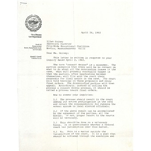 Letter, Ellen Guiney, April 26, 1982.