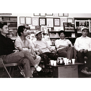 Five Lei Jing Restaurant construction workers at the Chinese Progressive Association headquarters