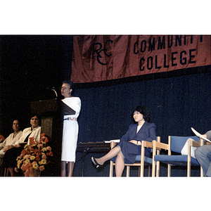 Speaker at Roxbury Community College's commencement ceremony