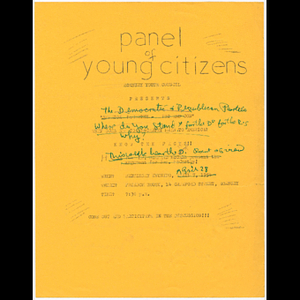 Draft of flier for the panel of Young Citizens
