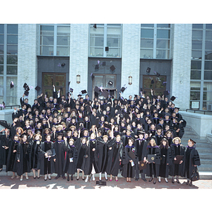 Students of Northeastern University's Law School Class of 1990 throw their hats