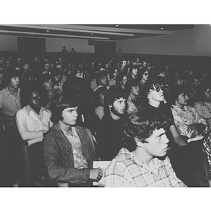 Freshmen sit in Blackman Auditorium during their freshman convocation