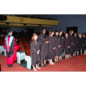 Graduates being seated for the School of Nursing convocation