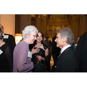 Guests converse at the inauguration celebration of President Aoun at the Museum of Fine Arts
