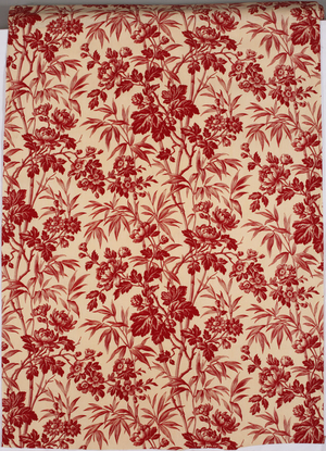 Red Trailing Vines Toile