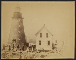 Exterior view of the Mt. Desert Rock Lighthouse, Mt. Desert Rock, Maine, 1889