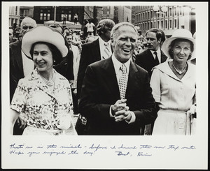 Boston Mayor Kevin White with Queen Elizabeth II