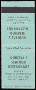 Quintal's Seafood Restaurant matchbook cover