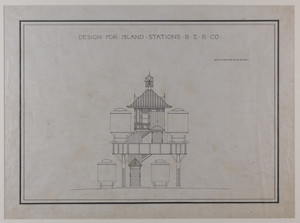 Island station design, side elevation