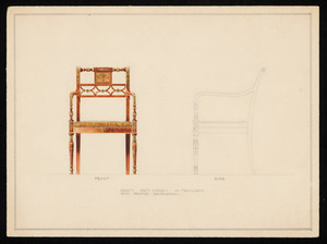 "Adam Arm Chair of Mahogany with Painted Decoration"