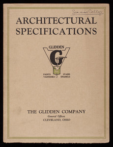 Architectural specifications, The Glidden Company, Cleveland, Ohio