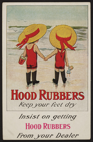 Postcard for Hood Rubbers, location unkown, ca. 1910