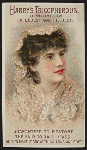 Trade card for Barry's Tricopherous, location unknown, undated