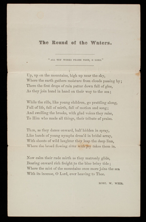 Poem: The Round of the Waters