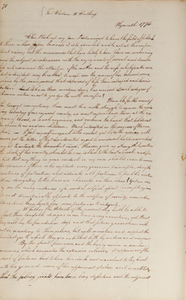 Letter from Mercy Otis Warren to Hannah Winthrop (letterbook copy), [after 1 January 1774], "When I took up my pen, I determined to leave..."