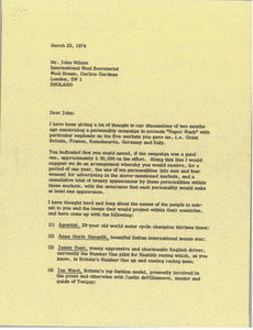 Letter from Mark H. McCormack to John Wilcox