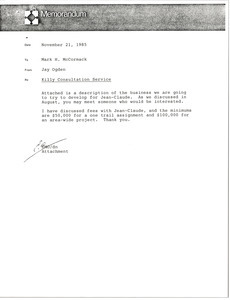 Memorandum from Jay Ogden to Mark H. McCormack