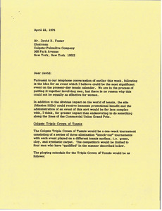 Letter from Mark H. McCormack to David R. Foster