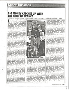 Big Money catches up with the Tour De France