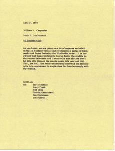 Memorandum from Mark H. McCormack to William H. Carpenter