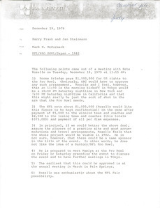 Memorandum from Mark H. McCormack to Barry Frank and Jan Steinmann