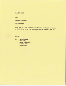 Memorandum from Judy A. Chilcote to list