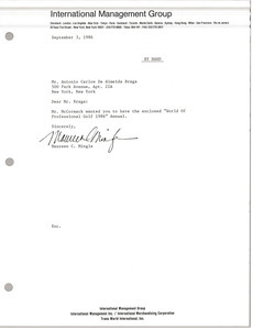Letter from Maureen C. Mingle to Antonio Carlos De Almeida Braga