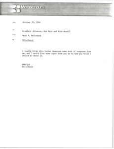 Memorandum from Mark H. McCormack to Bob Kain