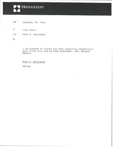 Memorandum from Mark H. McCormack to John Evert