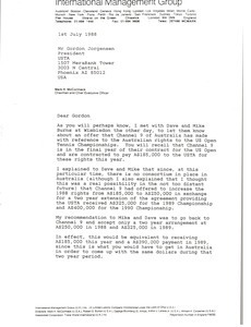 Letter from Mark H. McCormack to Gordon Jorgensen