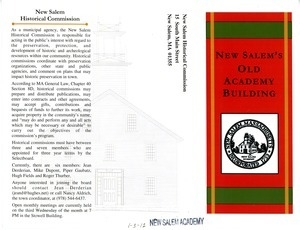 Flier from the New Salem historical commission to promote restoration fund raising