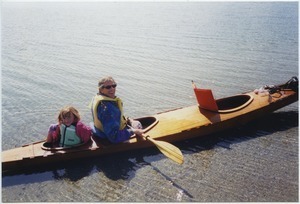 Mark and Maya Sommer kayaking on Big Lagoon