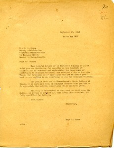 Letter from Hugh Potter Baker to C. H. Nance