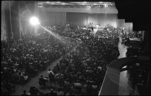 Audience and panel at the National Teach-in on the Vietnam War: view from the balcony seats