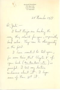Letter from Kenneth Donaldson to Judi Chamberlin