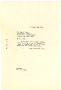 Letter from W. E. B. Du Bois to Chautauqua Press