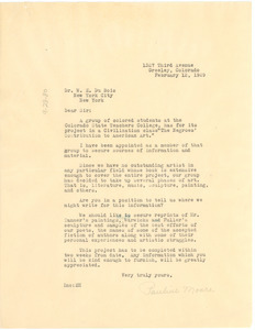 Letter from Pauline Moore to W. E. B. Du Bois