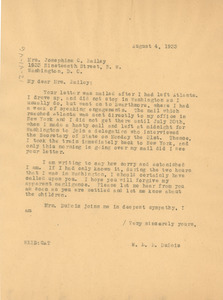Letter from W. E. B. Du Bois to Josephine Bailey
